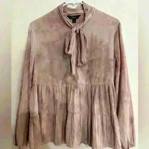 Simply Vera by Vera Wang Pink Tie Dye Blouse
